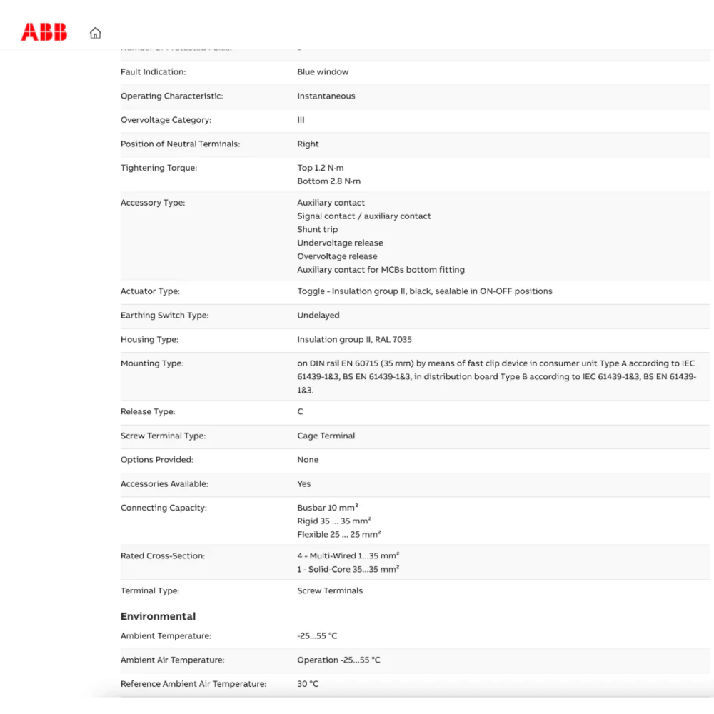 เบรกเกอร์กันดูด RCBO 32A 1P 6KA TYPE AC ABB รุ่น DSE201M AC-30 (ตัดไฟรั่ว 30MA)